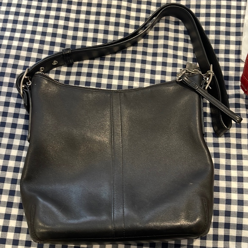 Authentic black coach leather coach small purse